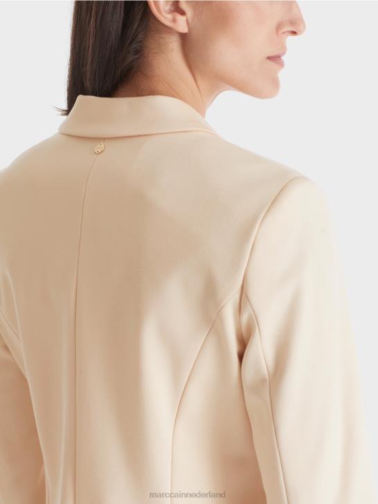 kleding donkere crème 464J176 getailleerde blazer met smalle revers Marc Cain