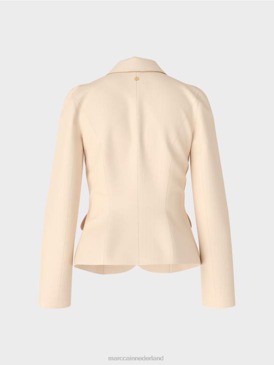 kleding donkere crème 464J176 getailleerde blazer met smalle revers Marc Cain