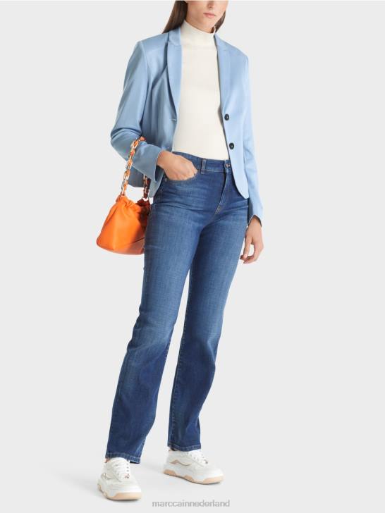 kleding donkere zomerhemel 464J174 getailleerde blazer met smalle revers Marc Cain