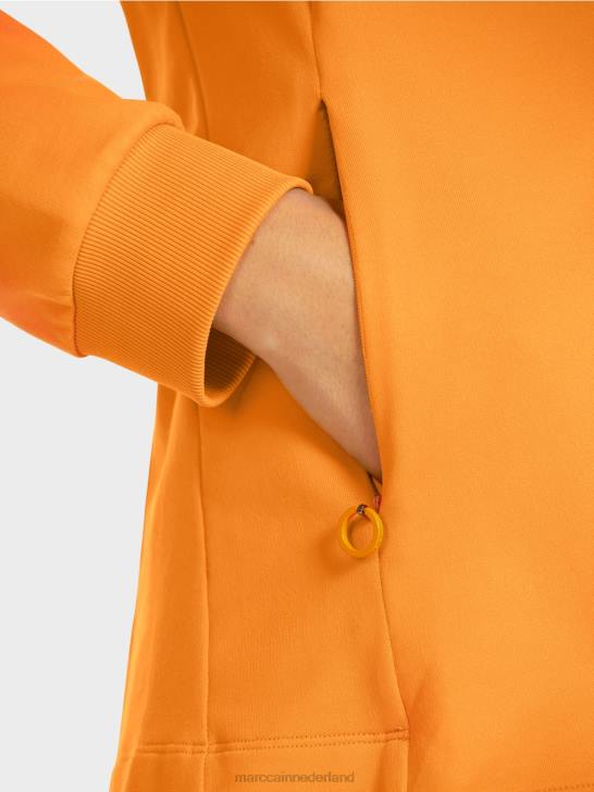 kleding fel oranje 464J201 sportieve blazer met geribde gebreide manchetten Marc Cain