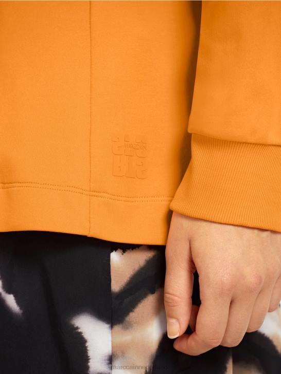 kleding fel oranje 464J201 sportieve blazer met geribde gebreide manchetten Marc Cain