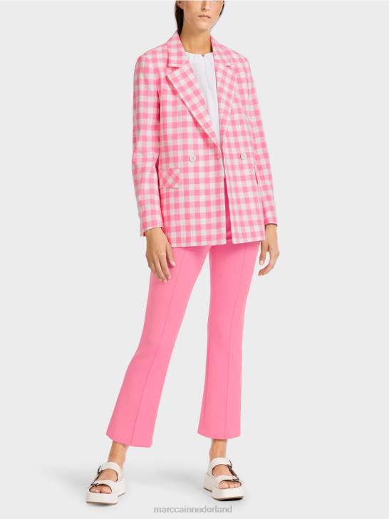 kleding fel roze 464J194 blazer met vichyruit Marc Cain