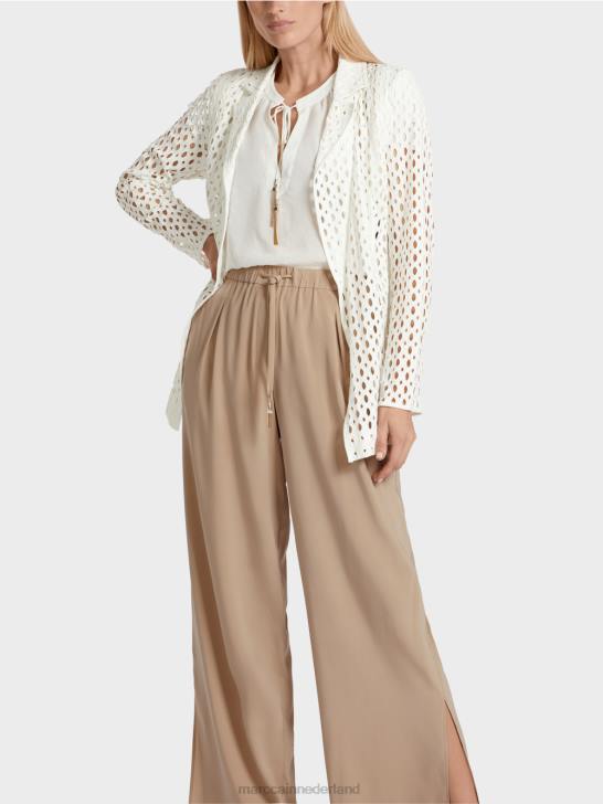 kleding gebroken wit 464J189 blazer met geperforeerd patroon Marc Cain