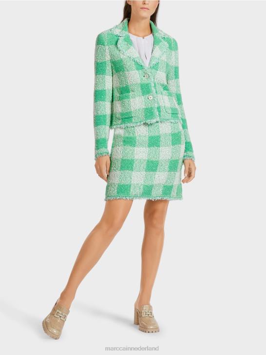 kleding heldere jade 464J195 Vichy geruite blazer "gebreid in Duitsland" Marc Cain