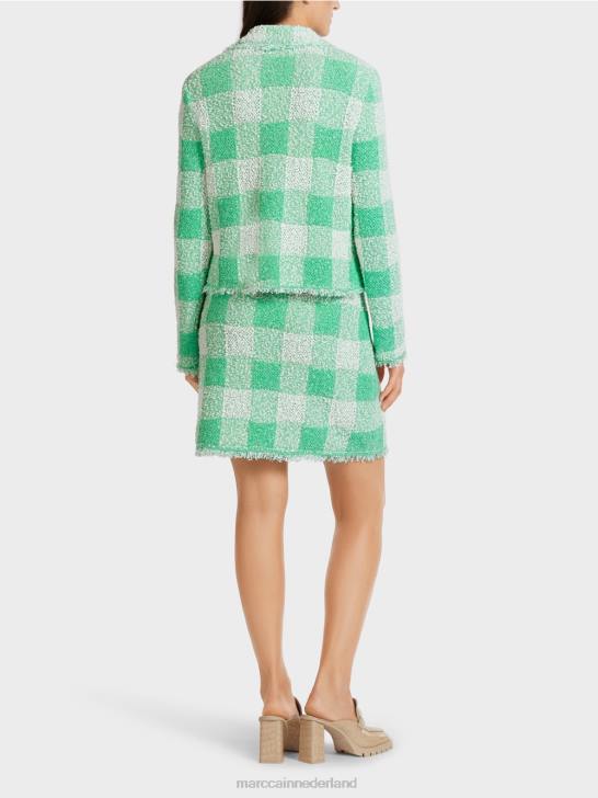 kleding heldere jade 464J195 Vichy geruite blazer \"gebreid in Duitsland\" Marc Cain