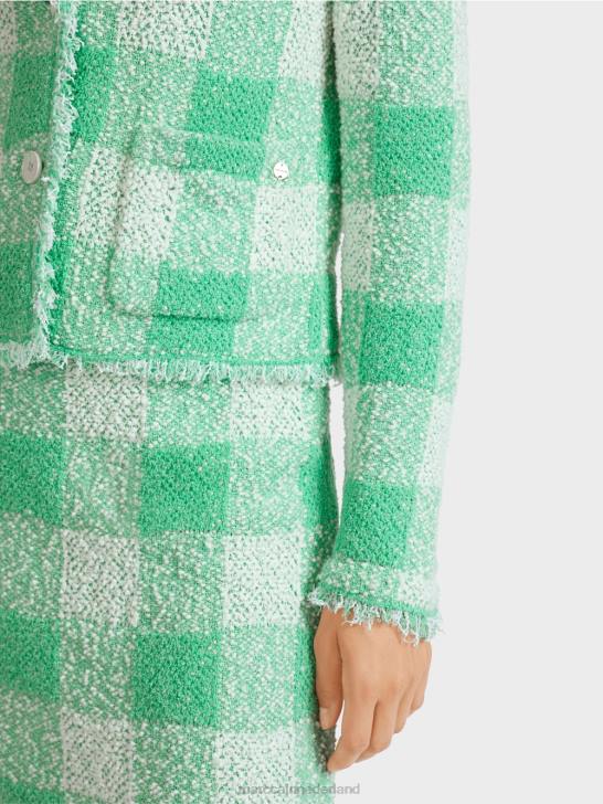 kleding heldere jade 464J195 Vichy geruite blazer \"gebreid in Duitsland\" Marc Cain