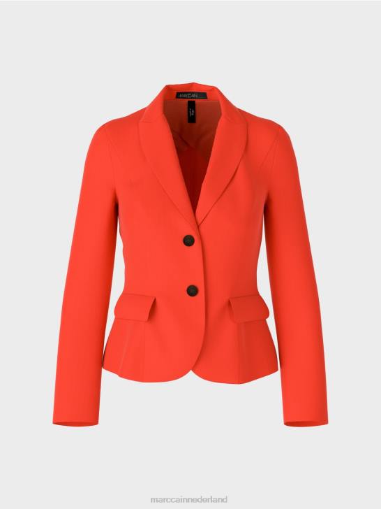 kleding kampari 464J177 getailleerde blazer met smalle revers Marc Cain