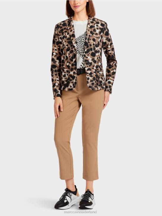 kleding lichte koffie 464J199 blazer in luipaarddessin Marc Cain