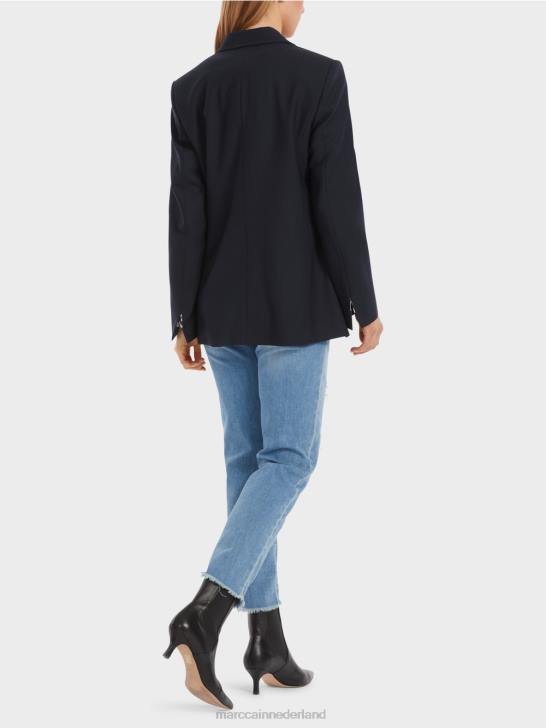 kleding middernacht blauw 464J148 Blazer met dubbele rij knopen Marc Cain