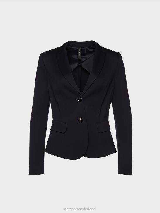 kleding middernacht blauw 464J213 lichte blazer van fijne jersey Marc Cain