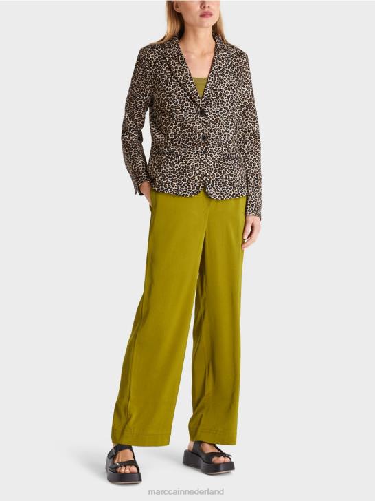 kleding poeder crème 464J197 blazer met leeuwprint Marc Cain