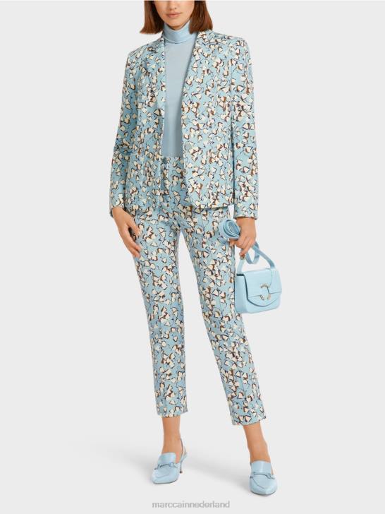kleding sfeervol blauw 464J209 getailleerde blazer met all-over print Marc Cain