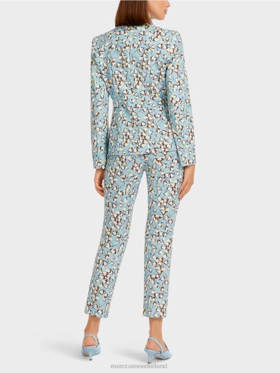 kleding sfeervol blauw 464J209 getailleerde blazer met all-over print Marc Cain