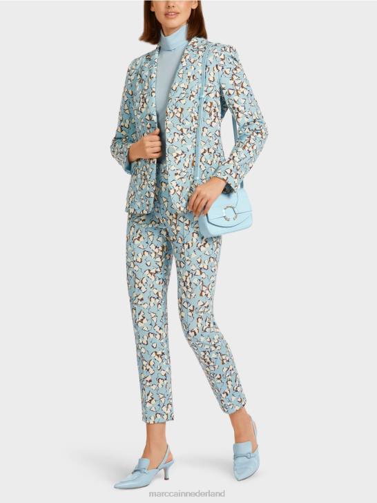 kleding sfeervol blauw 464J209 getailleerde blazer met all-over print Marc Cain