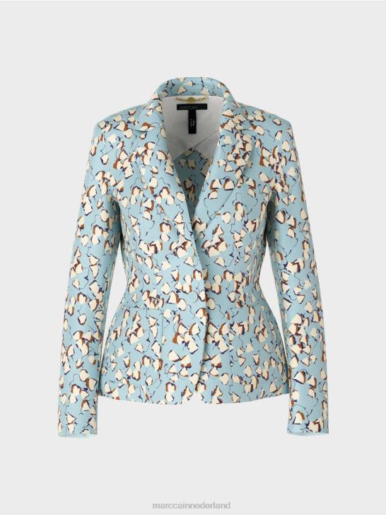 kleding sfeervol blauw 464J209 getailleerde blazer met all-over print Marc Cain