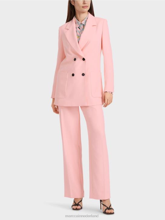 kleding zacht poederroze 464J173 Blazer met gekreukelde look Marc Cain