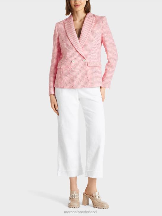 kleding zacht roze 464J188 katoenen tweedblazer Marc Cain