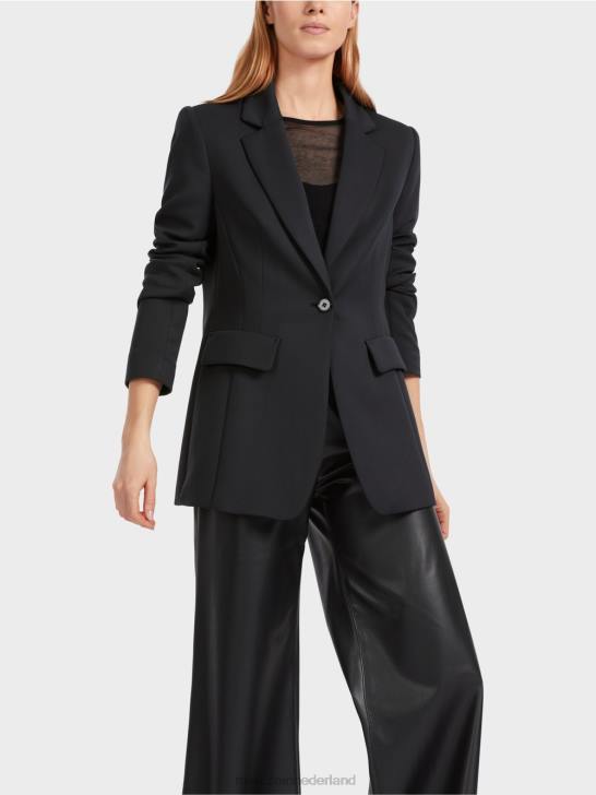kleding zwart 464J154 nauwsluitende blazer met decoratieve zakken Marc Cain