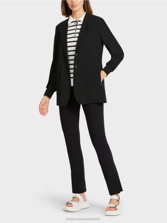 kleding zwart 464J200 blazer met sportieve details Marc Cain