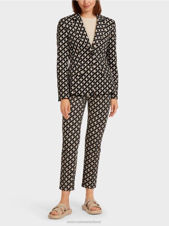 kleding zwart 464J205 klassieke blazer in herdersruitje Marc Cain