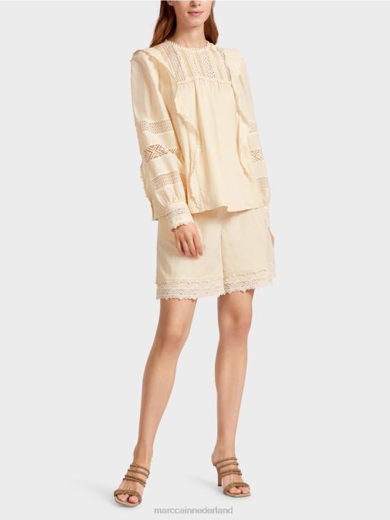 kleding crème 464J911 etnisch geïnspireerde blouse Marc Cain
