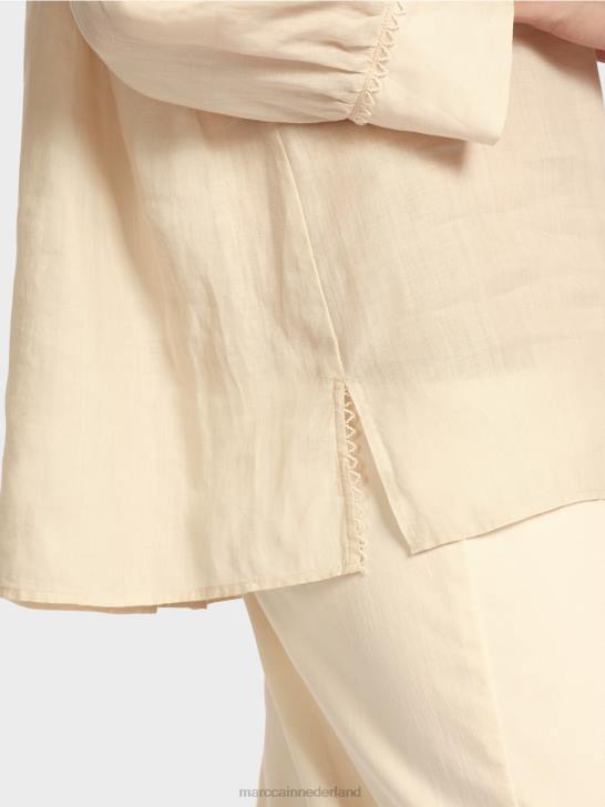 kleding crème 464J916 blouse in ramee (porseleingras) Marc Cain
