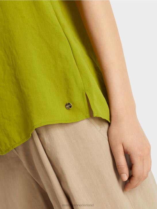 kleding diep olijfgroen 464J953 \"rethink Together\" top in blousestijl Marc Cain