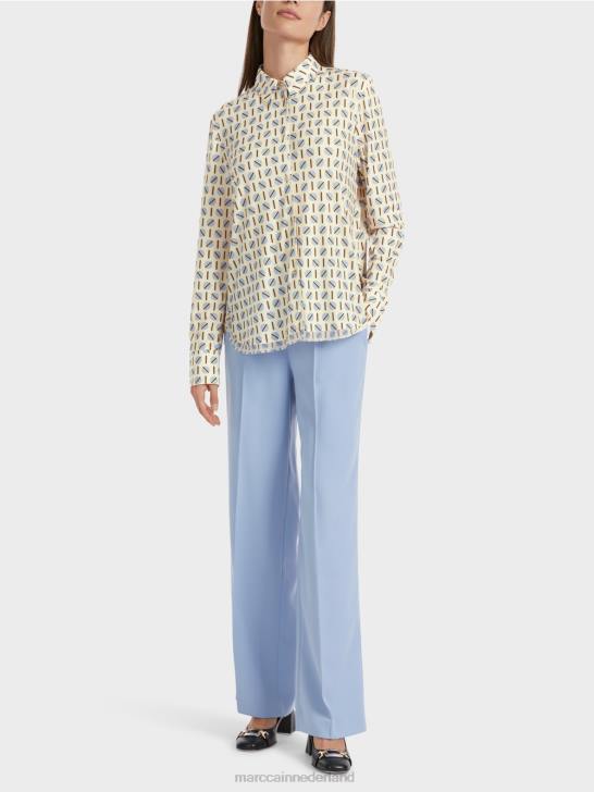 kleding donkere crème 464J852 bedrukte blouse Marc Cain
