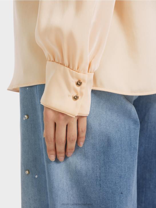 kleding donkere crème 464J854 casual blouse met v-hals Marc Cain