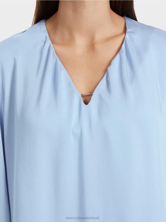 kleding donkere zomerhemel 464J855 casual blouse met v-hals Marc Cain