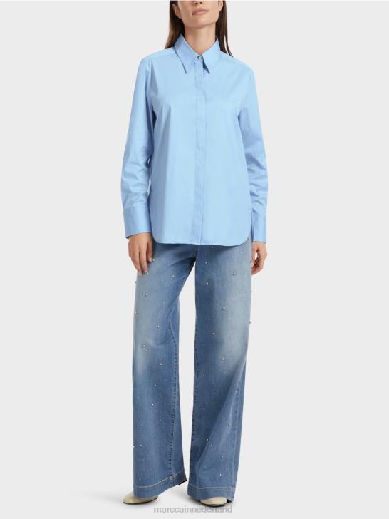 kleding donkere zomerhemel 464J857 blouse met verlengde rug Marc Cain