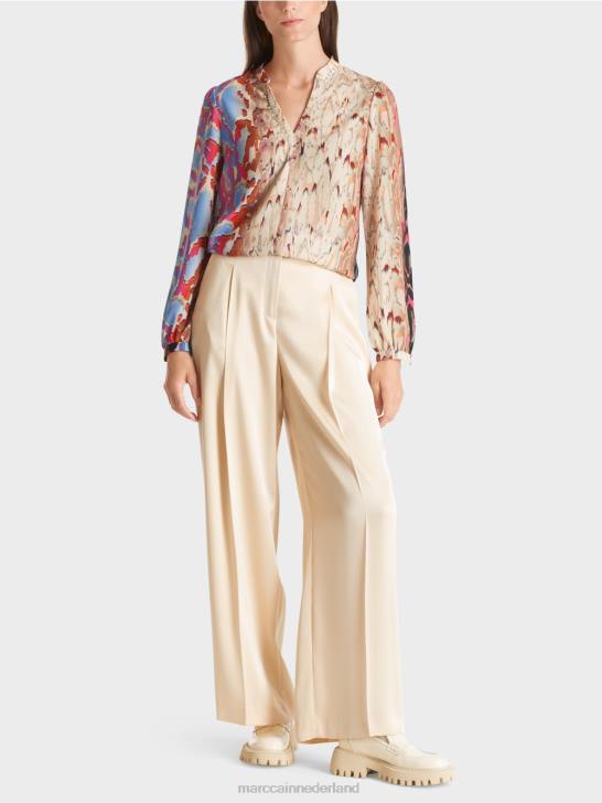 kleding donkere zomerhemel 464J864 blouse met printmix Marc Cain