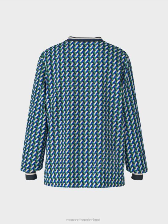 kleding glazuur 464J837 blouse met geometrische all-over print Marc Cain