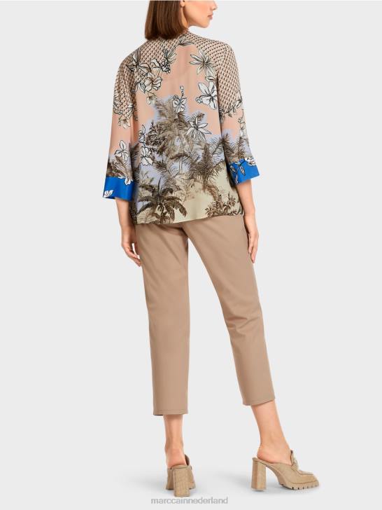 kleding helder bruin 464J966 elegante top in blousestijl in patroonmix Marc Cain