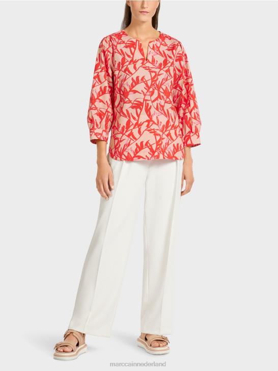 kleding helder bruin 464J968 zomerse blouse Marc Cain