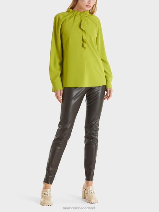 kleding helder olijfgroen 464J901 vloeiende blouse Marc Cain