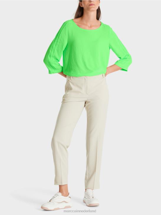kleding helder schokkend groen 464J873 vloeiende blouse Marc Cain