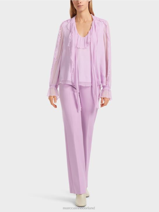 kleding heldere lavendel 464J844 Gekreukte chiffon blouse Marc Cain