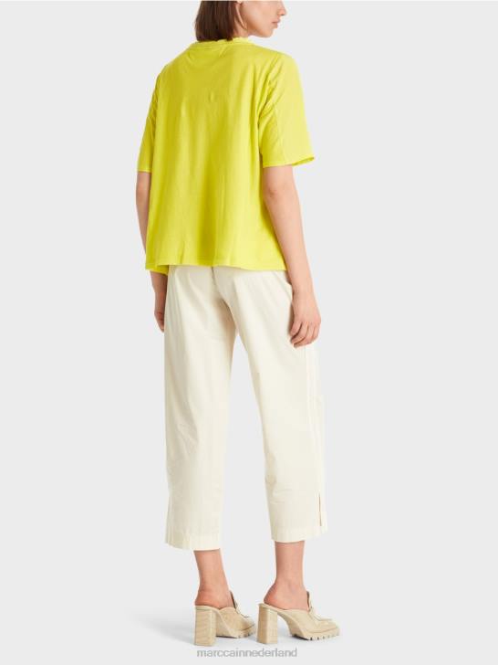 kleding lichte kalk 464J935 top in blousestijl van een materiaalmix Marc Cain