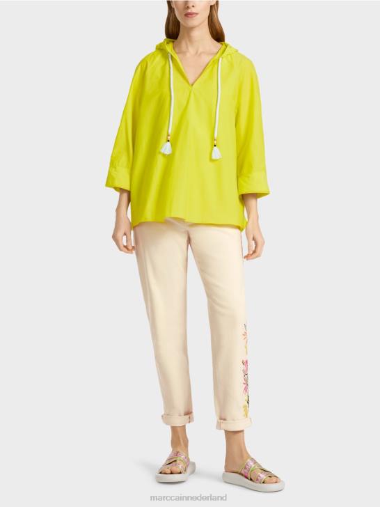 kleding lichte kalk 464J938 casual blouse met elegante zijde Marc Cain