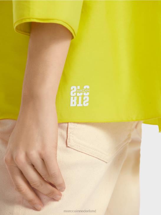 kleding lichte kalk 464J938 casual blouse met elegante zijde Marc Cain