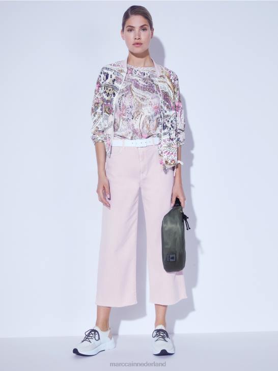 kleding lichte lavendel 464J388 oversized blouson met paisleymotief Marc Cain