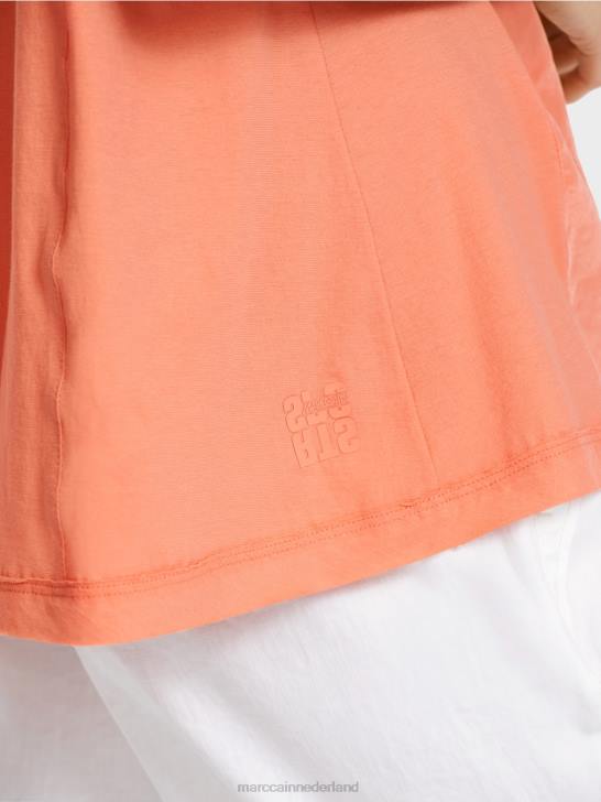 kleding lichte terracotta 464J936 top in blousestijl van een materiaalmix Marc Cain
