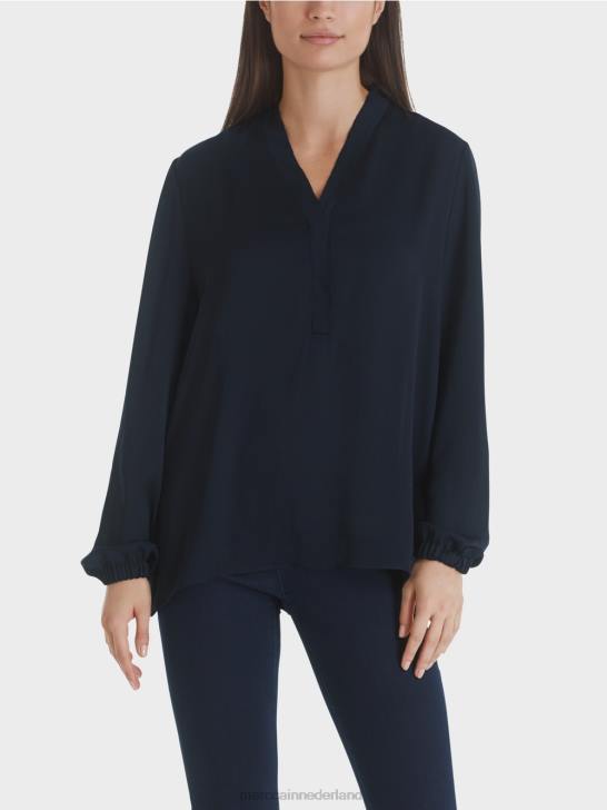 kleding middernacht blauw 464J1029 wijde blouse Marc Cain