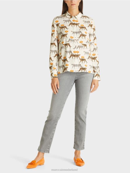 kleding nieuw sneeuwwitje 464J995 blouse met luipaarden Marc Cain