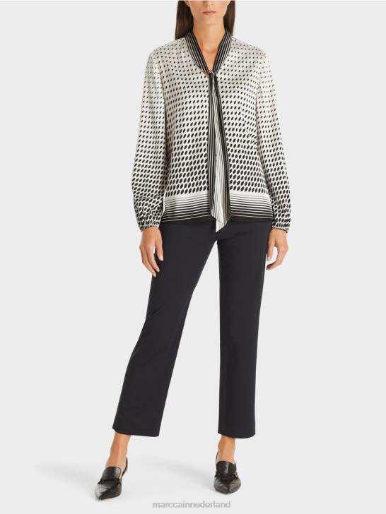 kleding nieuw transparant roze 464J996 blouse met patroonmix Marc Cain