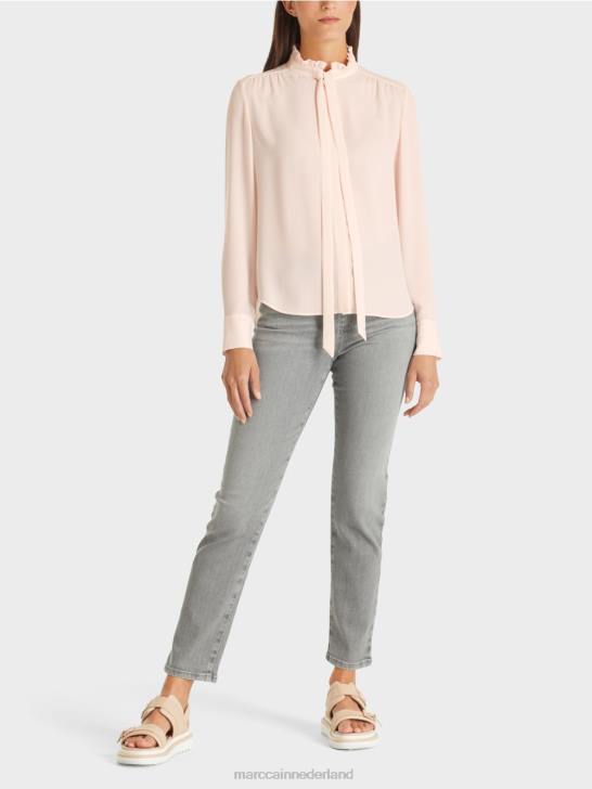 kleding nieuw transparant roze 464J997 vloeiende blouse Marc Cain