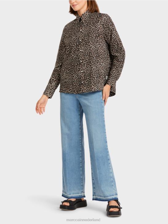 kleding poeder crème 464J977 Blouse in overhemdstijl, "rethink Together". Marc Cain