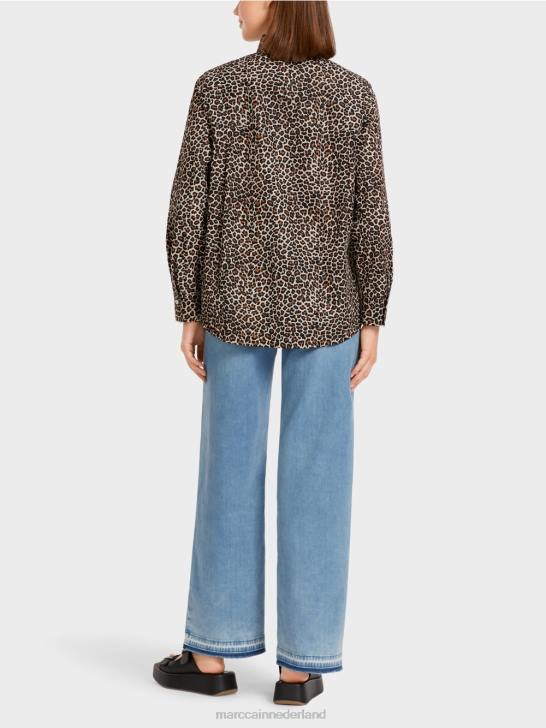 kleding poeder crème 464J977 Blouse in overhemdstijl, \"rethink Together\". Marc Cain