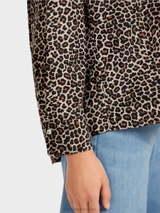 kleding poeder crème 464J977 Blouse in overhemdstijl, \"rethink Together\". Marc Cain